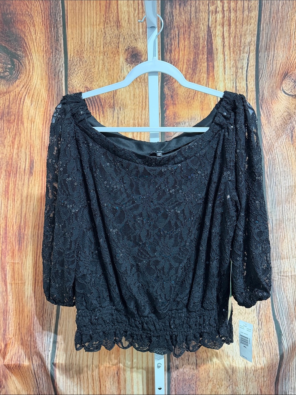 NWT! Blu Sage Sequined Lace Blouse Size XL